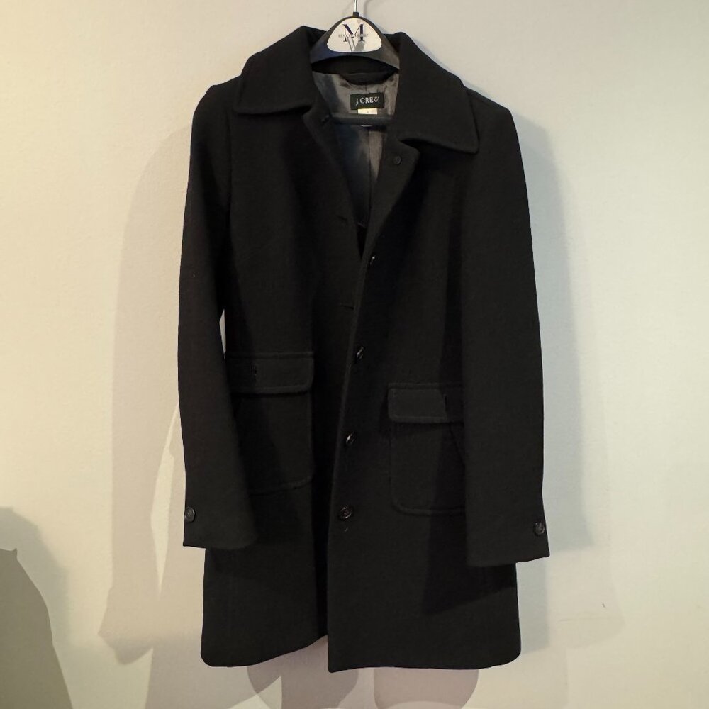 J Crew Black Wool Lady Day Peacoat Size 2